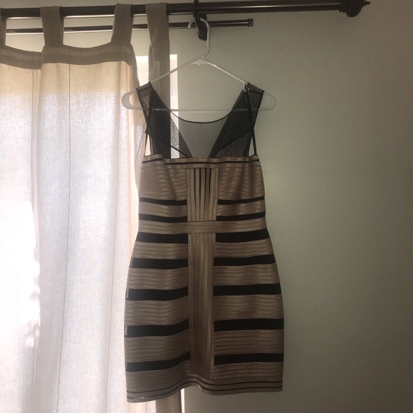 Black and nude bcbg dress with sheer top - Picture 2 of 3